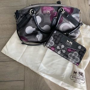 Coach Madison Clover Satchel + Matching Wallet